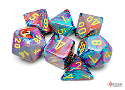 Chessex CHX27450 Festive Mosaic/yellow Polyhedral 7-Dice Set