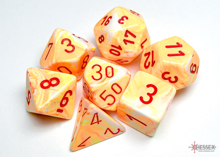 Chessex CHX27453 Festive Sunburst/red Polyhedral 7-Dice Set