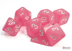 Chessex CHX27464 Frosted Pink/white Polyhedral 7-Dice Set