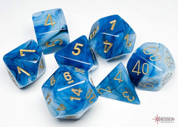 Chessex CHX27489 Phantom Teal/gold Polyhedral 7-Dice Set