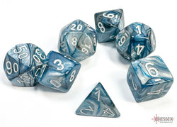 Chessex CHX27490 Lustrous Slate/white Polyhedral 7-Dice Set