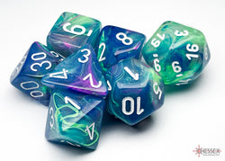 Chessex CHX27546 Festive Waterlily/white Polyhedral 7-Dice Set