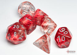 Chessex CHX27554 Nebula Red/silver Luminary Polyhedral 7-Dice Set