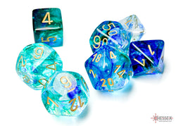 Chessex CHX27556 Nebula Oceanic/gold Luminary Polyhedral 7-Dice Set