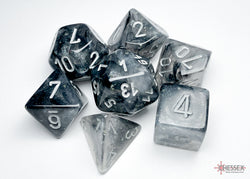Chessex CHX27578 Borealis Light Smoke/silver Luminary Polyhedral 7-Dice Set