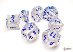 Chessex CHX27581 Borealis Icicle/light Blue Luminary Polyhedral 7-Dice Set