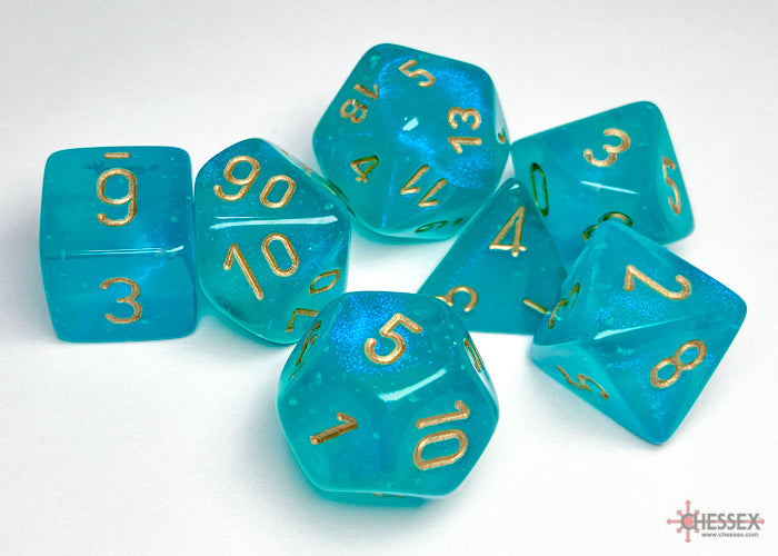 Chessex CHX27585 Borealis Teal/gold Luminary Polyhedral 7-Dice Set (Copy)