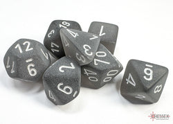 Chessex CHXLe431 Frosted Smoke/white Polyhedral 7-Dice Set