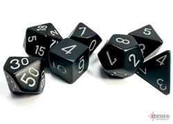 Chessex CHX25408 Opaque Black/white Polyhedral 7-Dice Set