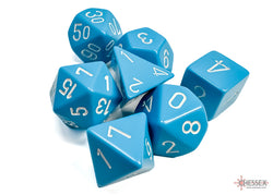 Chessex CHX25416 Opaque Light Blue/white Polyhedral 7-Dice Set