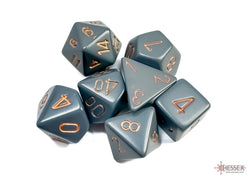 Chessex CHX25420 Opaque Dark Grey/copper Polyhedral 7-Dice Set