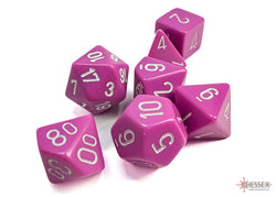 Chessex CHX25427 Opaque Light Purple/white Polyhedral 7-Dice Set