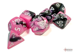 Chessex CHX26430 Gemini Black-pink/white Polyhedral 7-Dice Set