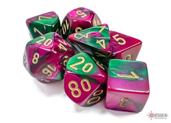 Chessex CHX26434 Gemini Green-purple/gold Polyhedral 7-Dice Set