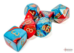 Chessex CHX26462 Gemini Red-teal/gold Polyhedral 7-Dice Set