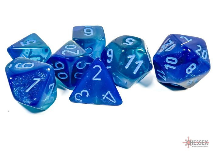 Chessex CHX26463 Gemini Blue-blue/light blue Polyhedral 7-Dice Set