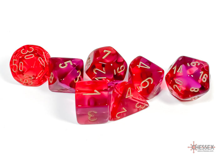 Chessex CHX26467 Translucent Red-violet/gold Polyhedral 7-Dice Set