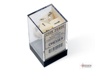Chessex CHX25400 Opaque Ivory/black Polyhedral 7-Dice Set