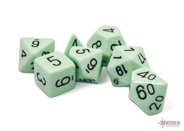 Chessex CHX25465 Opaque Pastel Green/black Polyhedral 7-Dice Set
