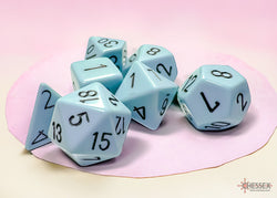 Chessex CHX25466 Opaque Pastel Blue/black Polyhedral 7-Dice Set