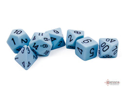 Chessex CHX25466 Opaque Pastel Blue/black Polyhedral 7-Dice Set