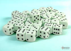 Chessex CHX25865 Opaque 12mm Pastel Green/black D6 36-Dice display
