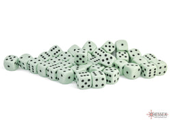 Chessex CHX25865 Opaque 12mm Pastel Green/black D6 36-Dice display