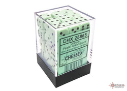 Chessex CHX25865 Opaque 12mm Pastel Green/black D6 36-Dice display
