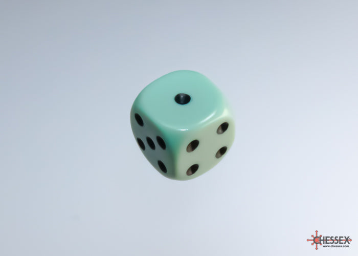 Chessex CHX25865 Opaque 12mm Pastel Green/black D6 36-Dice display
