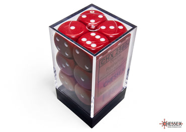 Chessex CHX25604 Opaque 16mm Red/white D6 12-Dice display