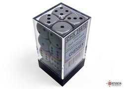 Chessex CHX25610 Opaque 16mm Grey/black D6 12-Dice display