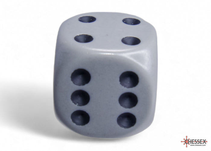 Chessex CHX25610 Opaque 16mm Grey/black D6 12-Dice display