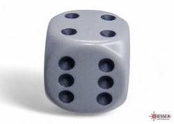 Chessex CHX25610 Opaque 16mm Grey/black D6 12-Dice display