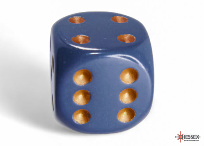 Chessex CHX25620 Opaque 16mm Dark Grey/copper D6 12-Dice display