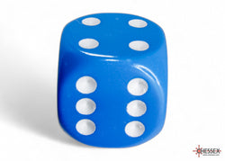 Chessex CHX25616 Opaque 16mm Light Blue/white D6 12-Dice display