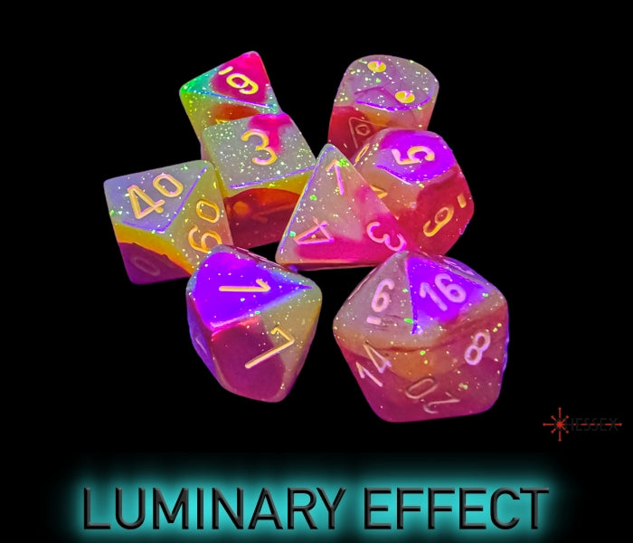 Chessex CHX30051 Gemini Gellow-Red/yellow Luminary Polyhedral 7-Dice Set (with bonus die)