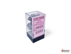Chessex CHX25448 Opaque Black/pink Polyhedral 7-Dice Set