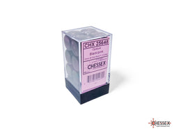 Chessex CHX25648 Opaque 16mm Black/pink D6 12-Dice display