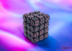 Chessex CHX25848 Opaque 12mm Black/pink D6 36-Dice display