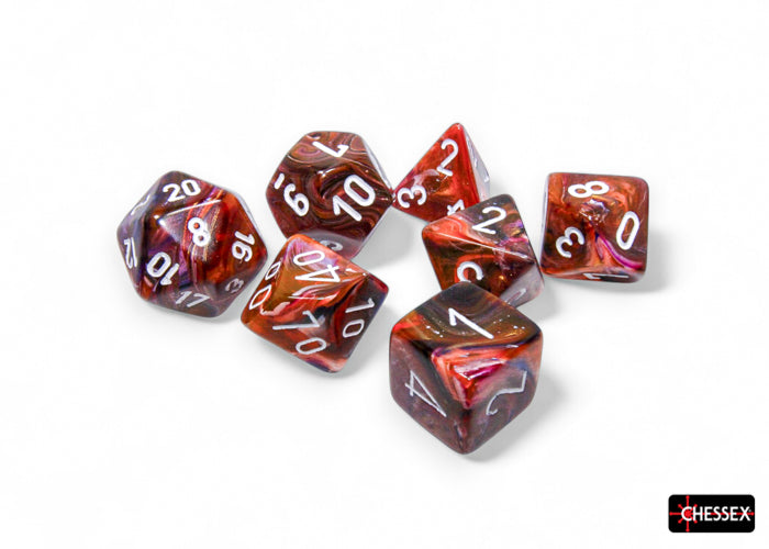 Chessex CHX27543 Festive Symphony/white Polyhedral 7-Dice Set