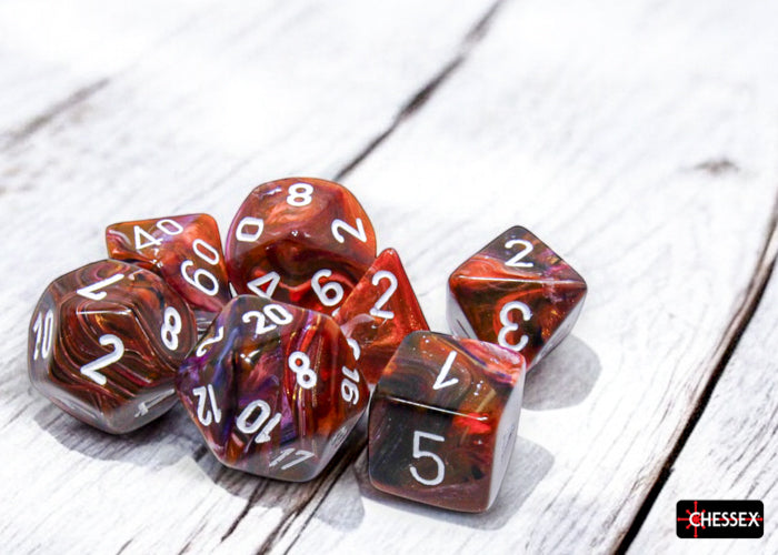 Chessex CHX27543 Festive Symphony/white Polyhedral 7-Dice Set