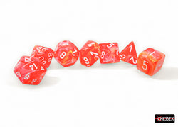 Chessex CHX27553 Festive Dahlia/white Luminary Polyhedral 7-Dice Set