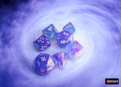 Chessex CHX27567 Nebula Aura/white Luminary Polyhedral 7-Dice Set