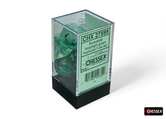 Chessex CHX27595 Borealis Kelp/light green Luminary Polyhedral 7-Dice Set