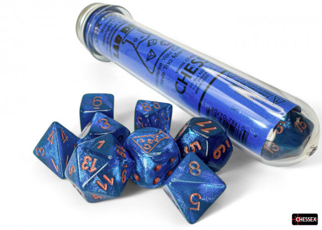 Chessex CHX30069 Borealis Midnight/copper Polyhedral 7-Die Set (with bonus die)