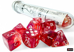 Chessex CHX30070 Borealis Passion/white Luminary Polyhedral 7-Die Set (with bonus die)
