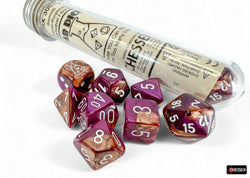 Chessex CHX30071 Gemini Copper-Purple/white Polyhedral 7-Die Set (with bonus die)