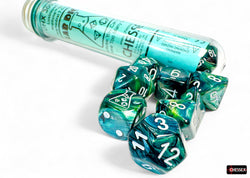 Chessex CHX30072 Lustrous Neptune/grey Polyhedral 7-Die Set (with bonus die)