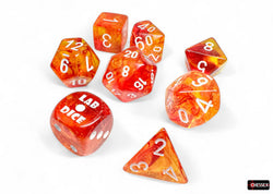 Chessex CHX30073 Nebula Molten/white Luminary Polyhedral 7-Die Set (with bonus die)