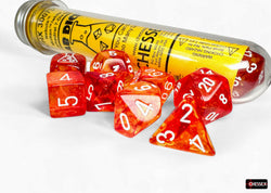 Chessex CHX30073 Nebula Molten/white Luminary Polyhedral 7-Die Set (with bonus die)